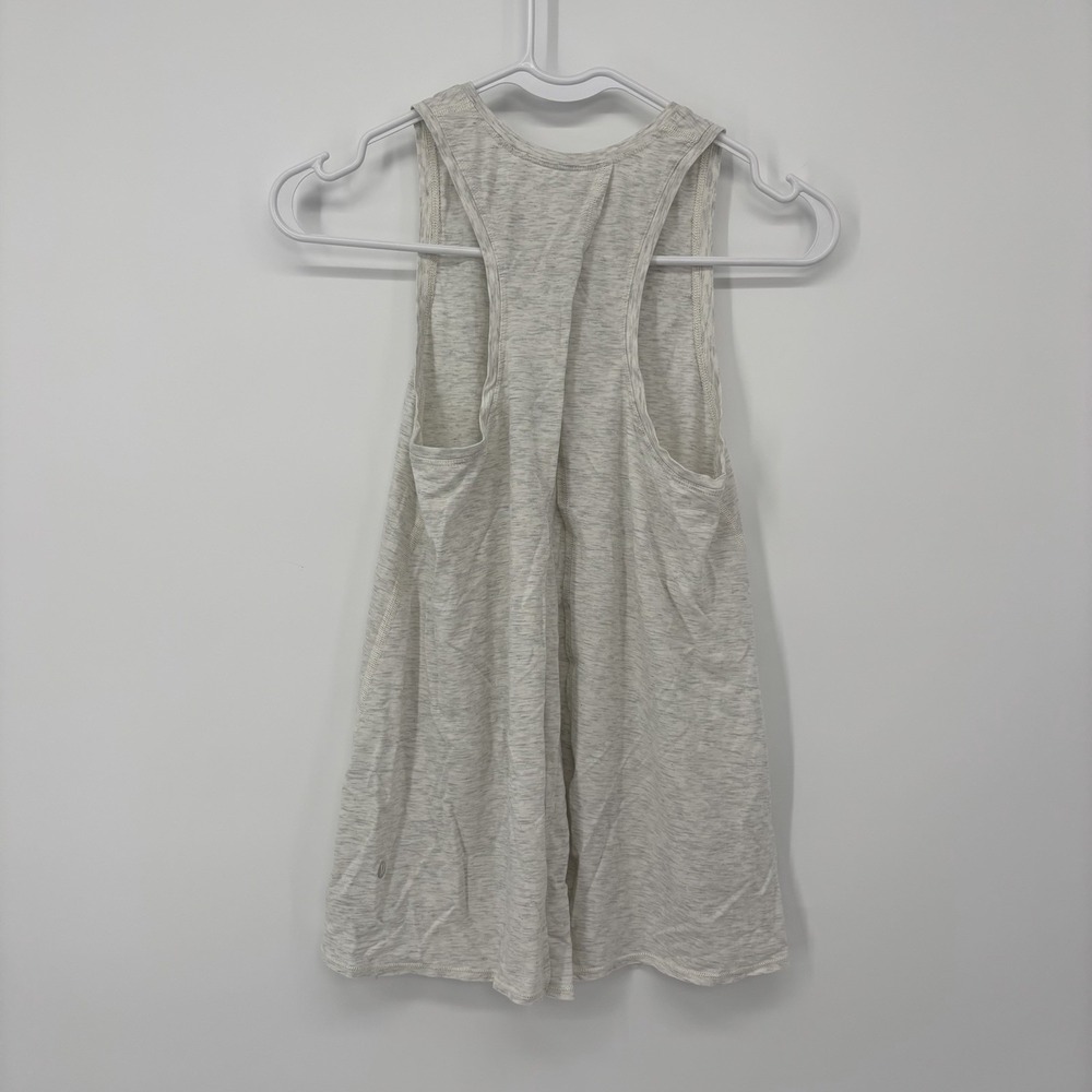 Lululemon Tie It Back Tank Top Gray Women's Size 4/6 Logo Sleeveless *Read Desc - Picture 2 of 5